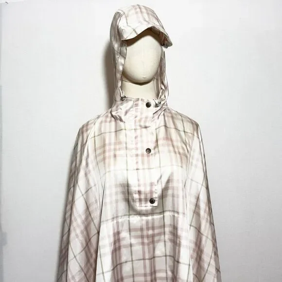 Burberry | Pink Tartan Rain Slicker Poncho folds into carry bag - Picture 6 of 16